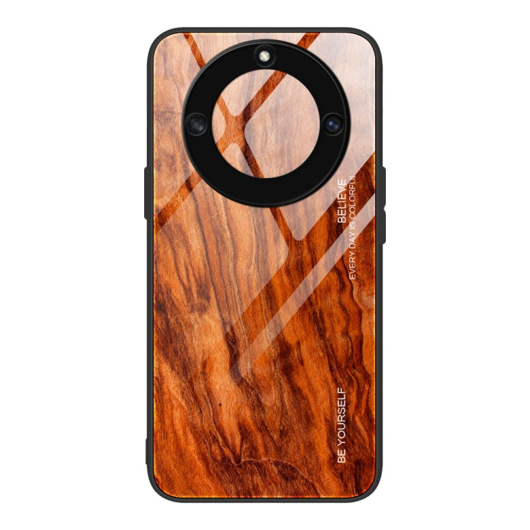 For Honor X40 Wood Grain Glass Phone Case