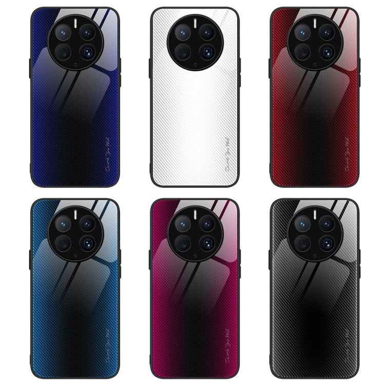 For Huawei Mate 50 Pro Texture Gradient Glass TPU Phone Case