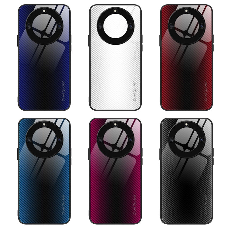 For Honor X40 Texture Gradient Glass TPU Phone Case