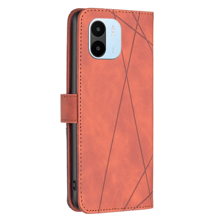 For Xiaomi Redmi A1 Magnetic Buckle Rhombus Texture Leather Phone Case