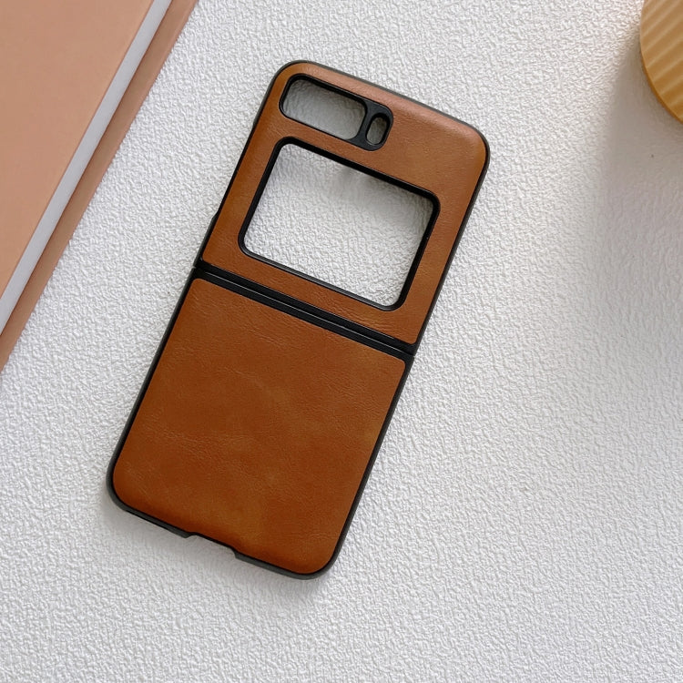 For Motorola Moto Razr 2022 Cowhide Texture PU Phone Case