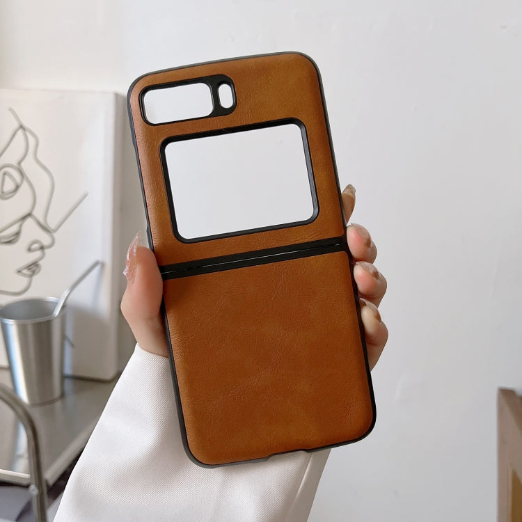 For Motorola Moto Razr 2022 Cowhide Texture PU Phone Case