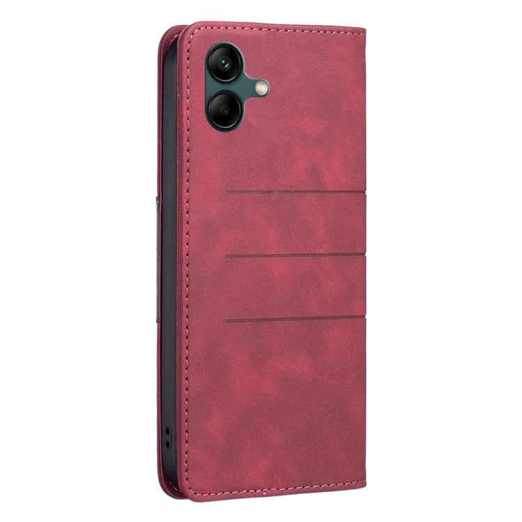For Samsung Galaxy A04 4G BF10 Color Block Magnetic Flip Leather Phone Case