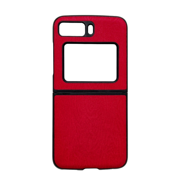 For Motorola Moto Razr 2022 Wood Texture PU Phone Case