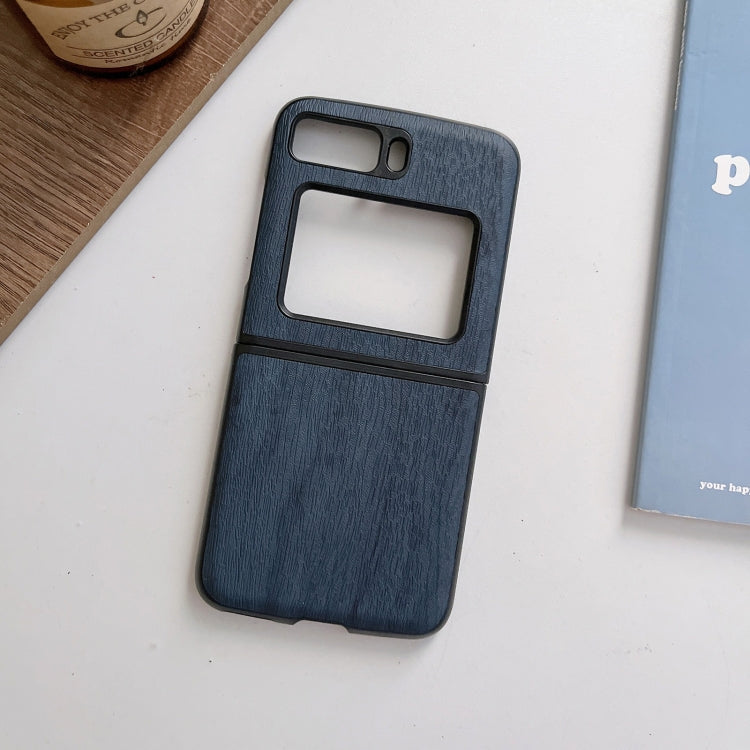 For Motorola Moto Razr 2022 Wood Texture PU Phone Case