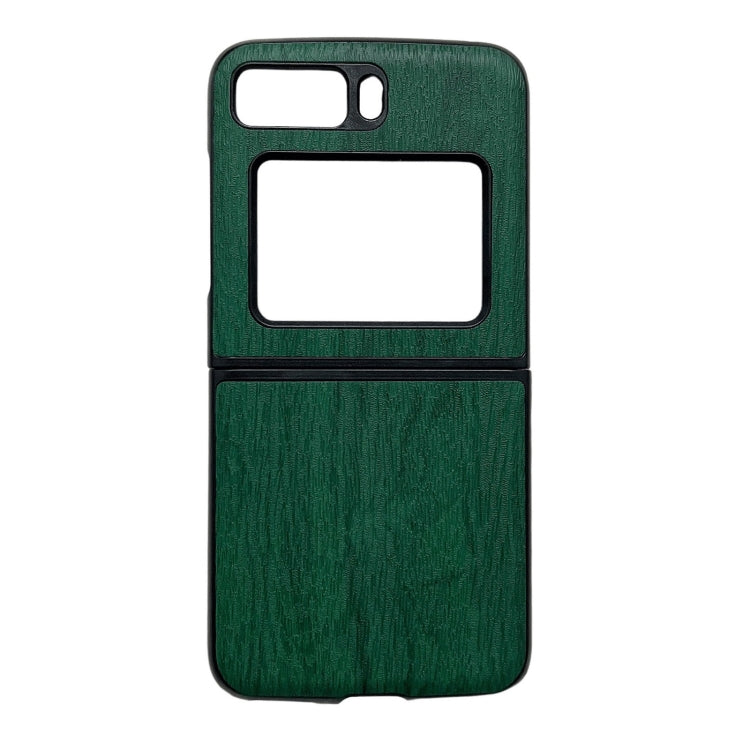 For Motorola Moto Razr 2022 Wood Texture PU Phone Case