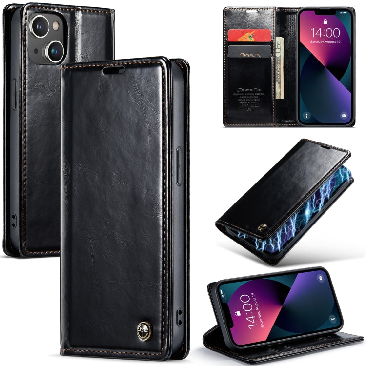 For iPhone 13 CaseMe 003 Crazy Horse Texture Leather Phone Case
