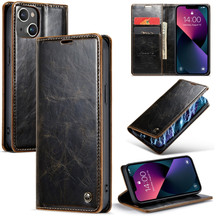 For iPhone 13 CaseMe 003 Crazy Horse Texture Leather Phone Case
