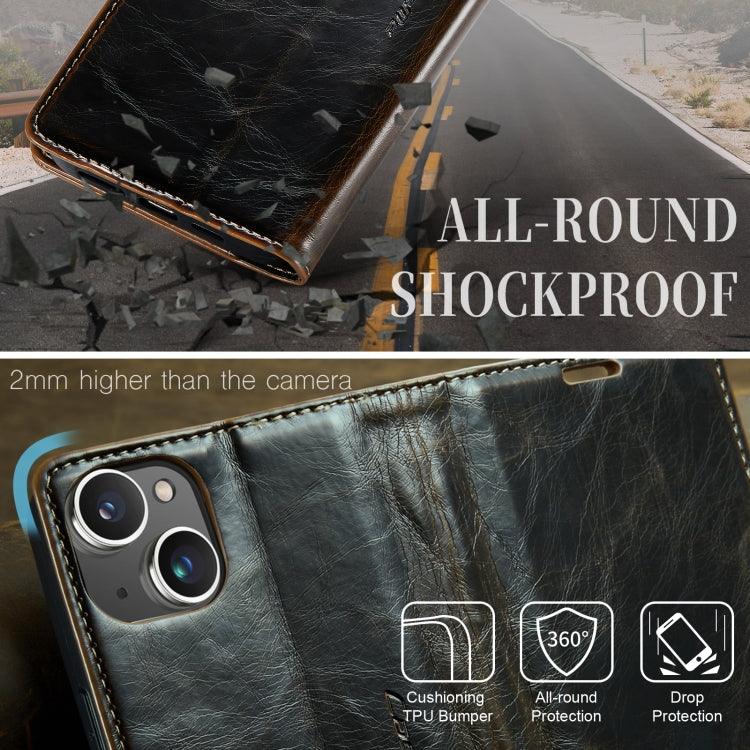 For iPhone 13 CaseMe 003 Crazy Horse Texture Leather Phone Case