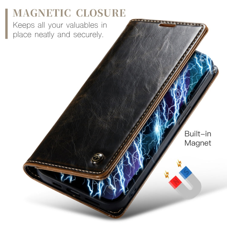 For iPhone 13 CaseMe 003 Crazy Horse Texture Leather Phone Case