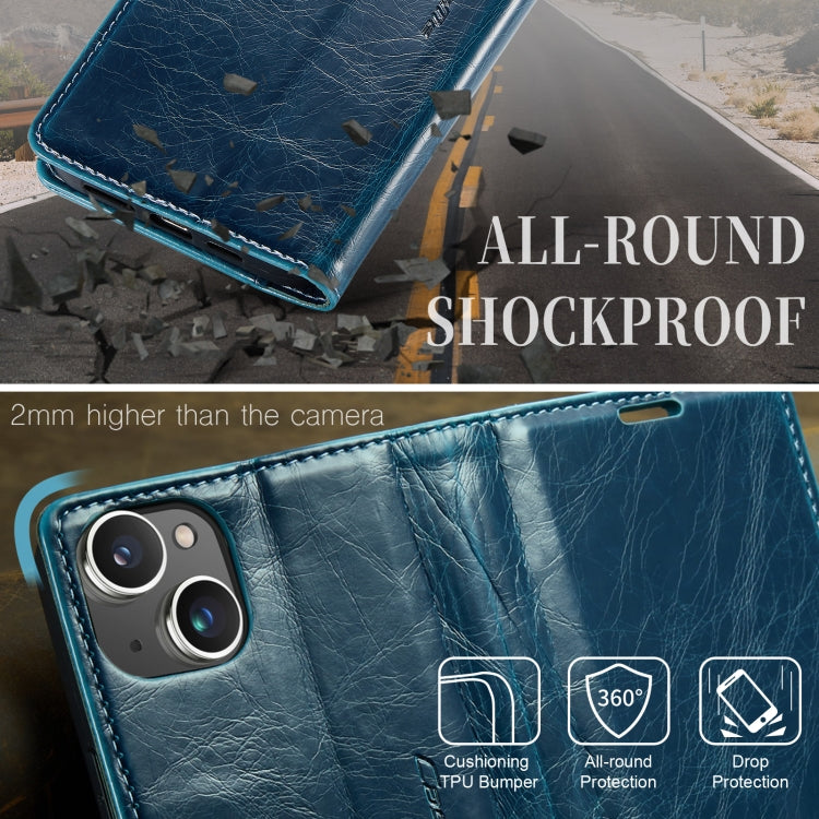 For iPhone 13 CaseMe 003 Crazy Horse Texture Leather Phone Case