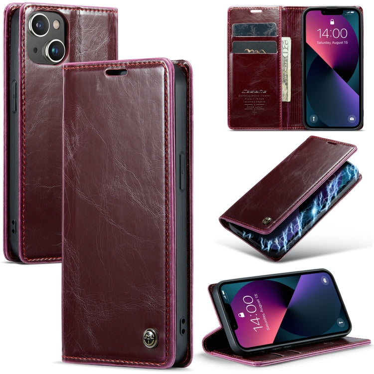 For iPhone 13 CaseMe 003 Crazy Horse Texture Leather Phone Case