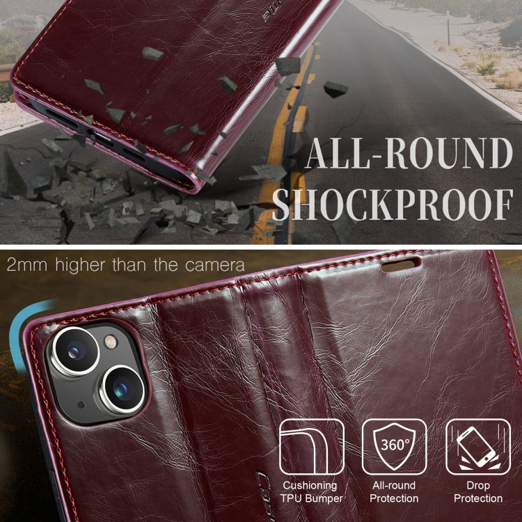 For iPhone 13 CaseMe 003 Crazy Horse Texture Leather Phone Case