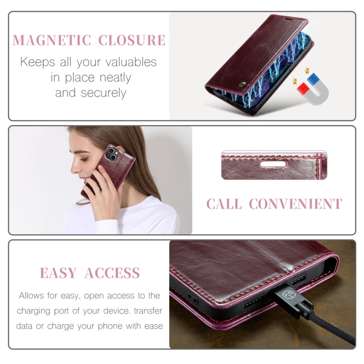 For iPhone 13 CaseMe 003 Crazy Horse Texture Leather Phone Case