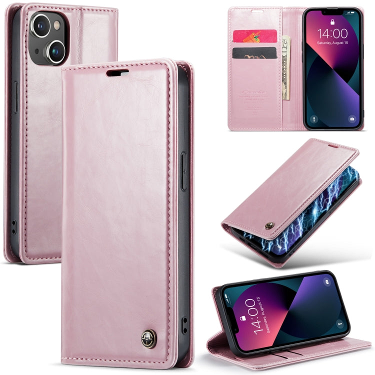 For iPhone 13 CaseMe 003 Crazy Horse Texture Leather Phone Case