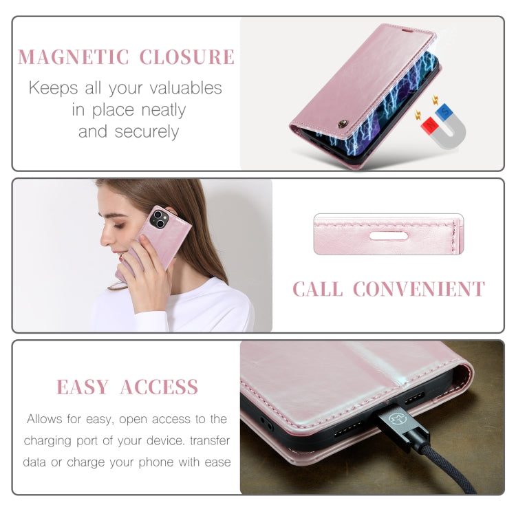 For iPhone 13 CaseMe 003 Crazy Horse Texture Leather Phone Case