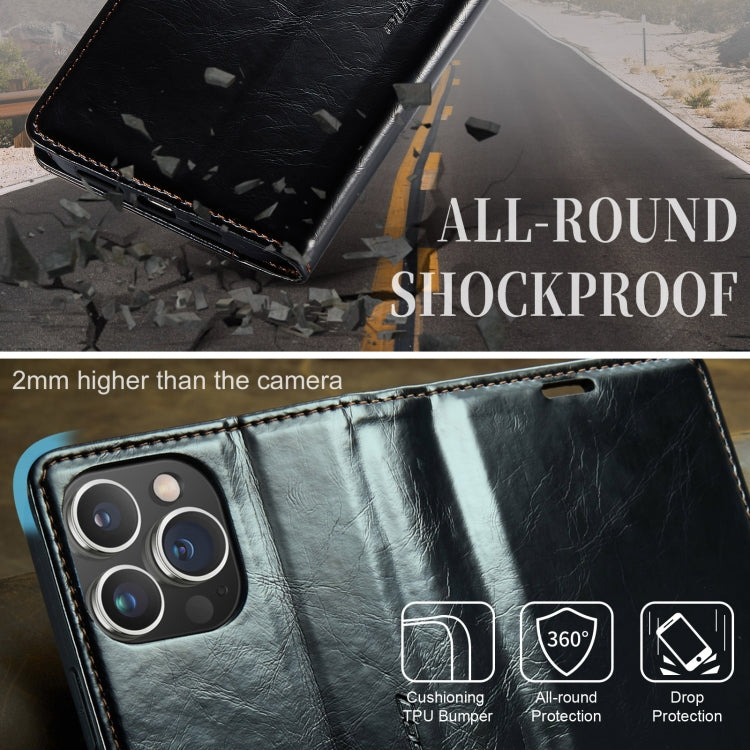 For iPhone 13 Pro CaseMe 003 Crazy Horse Texture Leather Phone Case