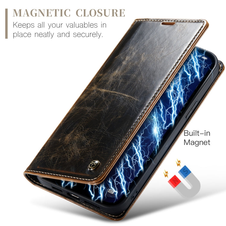 For iPhone 13 Pro CaseMe 003 Crazy Horse Texture Leather Phone Case