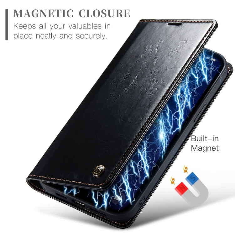 For iPhone 13 Pro Max CaseMe 003 Crazy Horse Texture Leather Phone Case