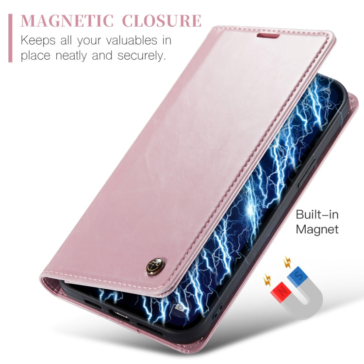 For iPhone 13 Pro Max CaseMe 003 Crazy Horse Texture Leather Phone Case