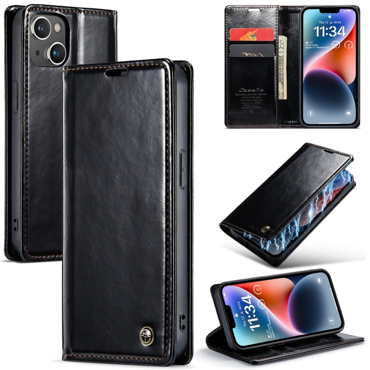 For iPhone 14 CaseMe 003 Crazy Horse Texture Leather Phone Case