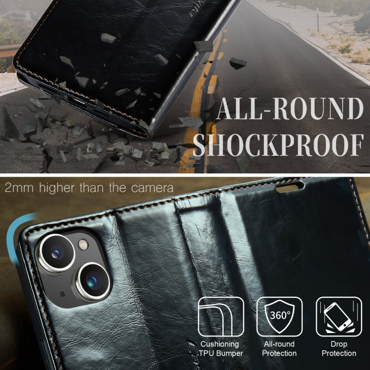 For iPhone 14 CaseMe 003 Crazy Horse Texture Leather Phone Case