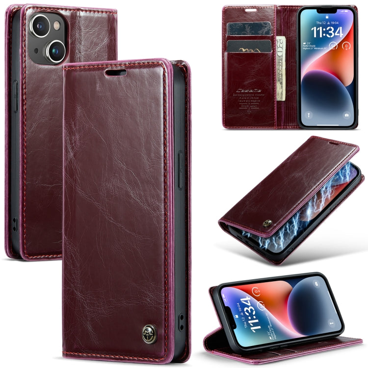 For iPhone 14 CaseMe 003 Crazy Horse Texture Leather Phone Case