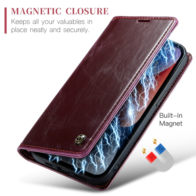 For iPhone 14 CaseMe 003 Crazy Horse Texture Leather Phone Case