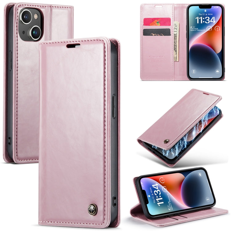 For iPhone 14 CaseMe 003 Crazy Horse Texture Leather Phone Case