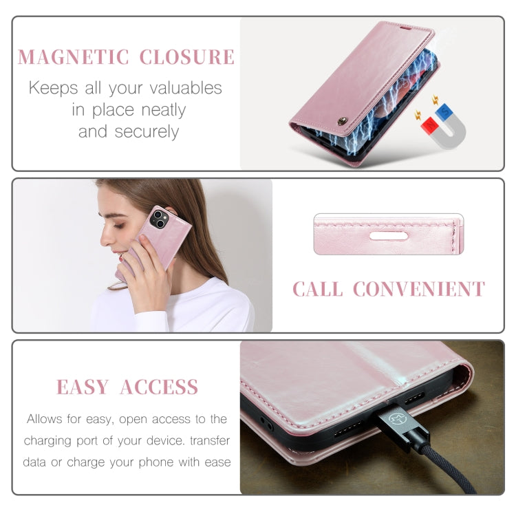 For iPhone 14 CaseMe 003 Crazy Horse Texture Leather Phone Case