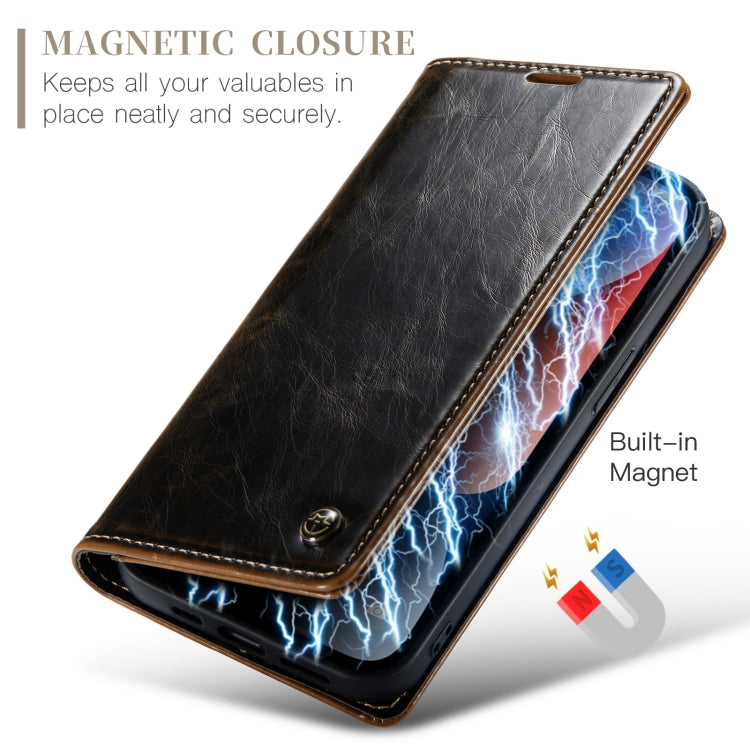 For iPhone 14 Plus CaseMe 003 Crazy Horse Texture Leather Phone Case