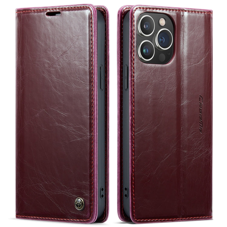For iPhone 14 Pro CaseMe 003 Crazy Horse Texture Leather Phone Case