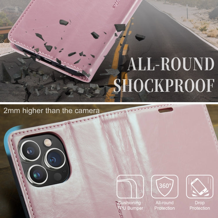 For iPhone 14 Pro CaseMe 003 Crazy Horse Texture Leather Phone Case