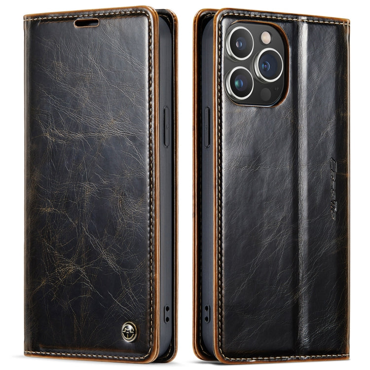 For iPhone 14 Pro Max CaseMe 003 Crazy Horse Texture Leather Phone Case