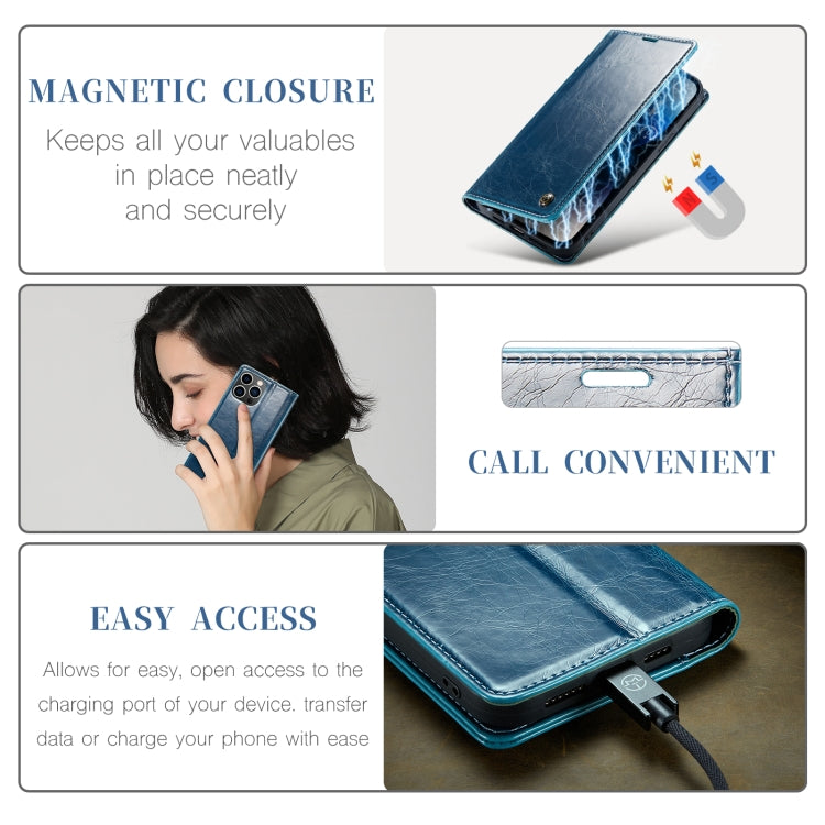 For iPhone 14 Pro Max CaseMe 003 Crazy Horse Texture Leather Phone Case