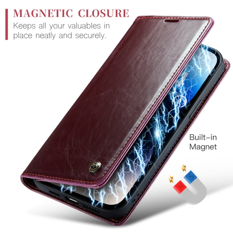 For iPhone 14 Pro Max CaseMe 003 Crazy Horse Texture Leather Phone Case