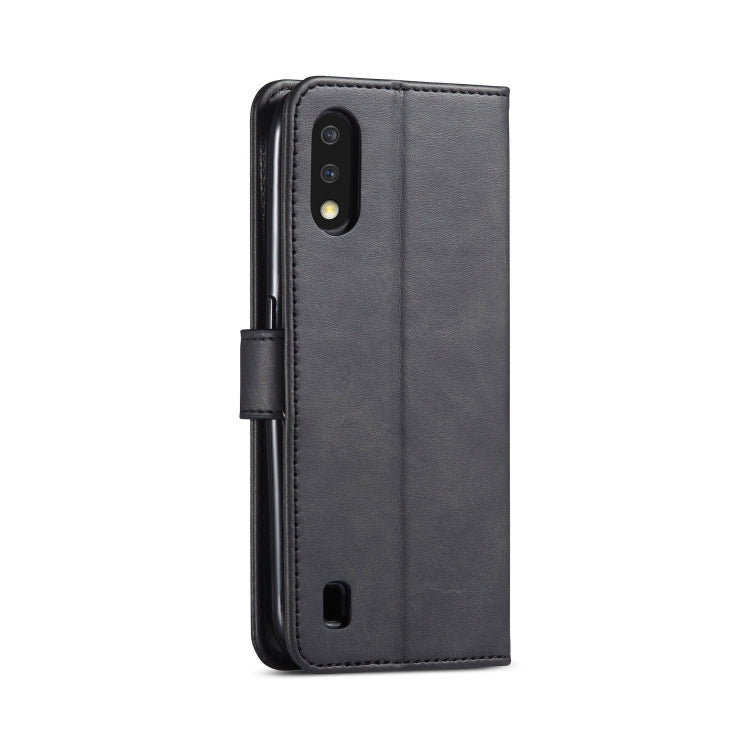 For Galaxy A01 LC.IMEEKE Calf Texture Horizontal Flip Leather Case, with Holder & Card Slots & Wallet & Photo Frame