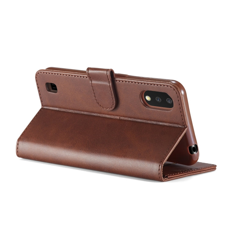 For Galaxy A01 LC.IMEEKE Calf Texture Horizontal Flip Leather Case, with Holder & Card Slots & Wallet & Photo Frame