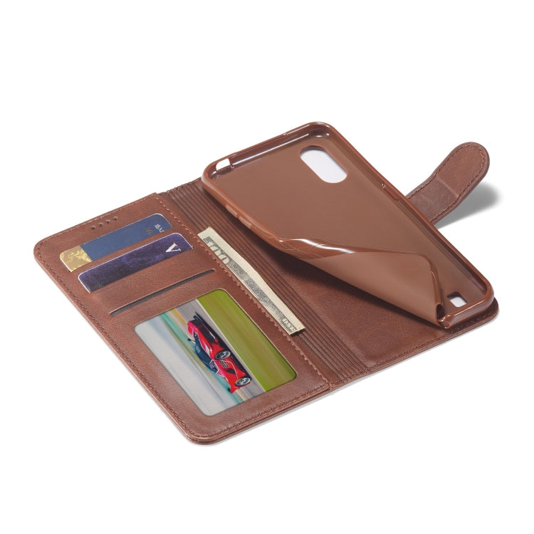 For Galaxy A01 LC.IMEEKE Calf Texture Horizontal Flip Leather Case, with Holder & Card Slots & Wallet & Photo Frame