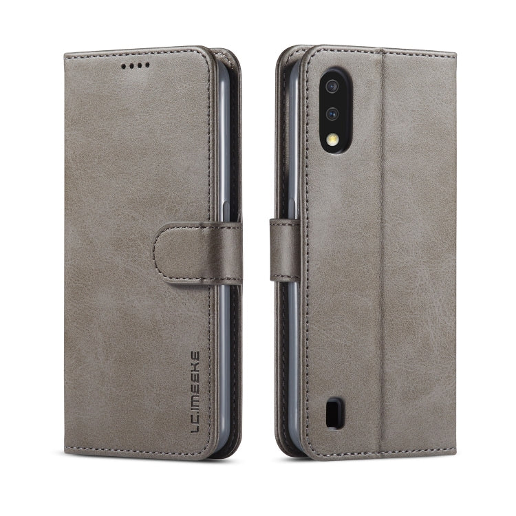 For Galaxy A01 LC.IMEEKE Calf Texture Horizontal Flip Leather Case, with Holder & Card Slots & Wallet & Photo Frame