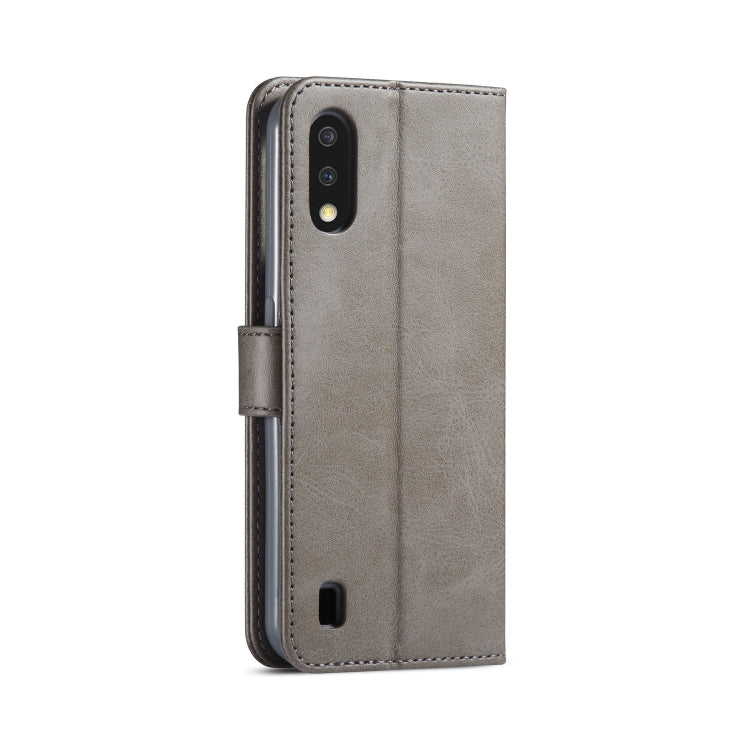 For Galaxy A01 LC.IMEEKE Calf Texture Horizontal Flip Leather Case, with Holder & Card Slots & Wallet & Photo Frame