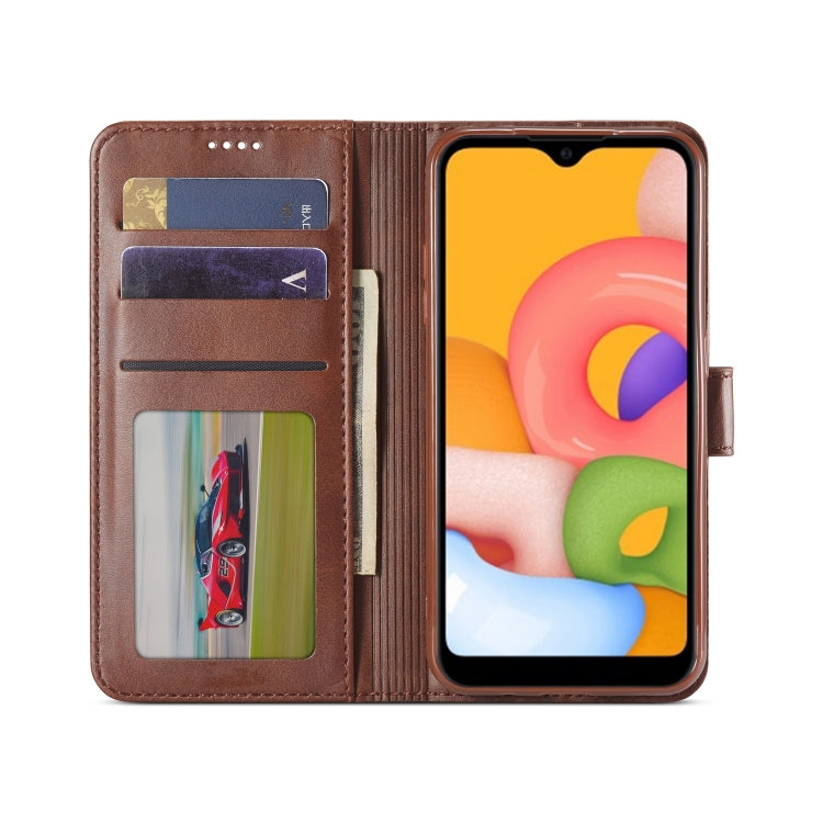 For Galaxy A01 LC.IMEEKE Calf Texture Horizontal Flip Leather Case, with Holder & Card Slots & Wallet & Photo Frame