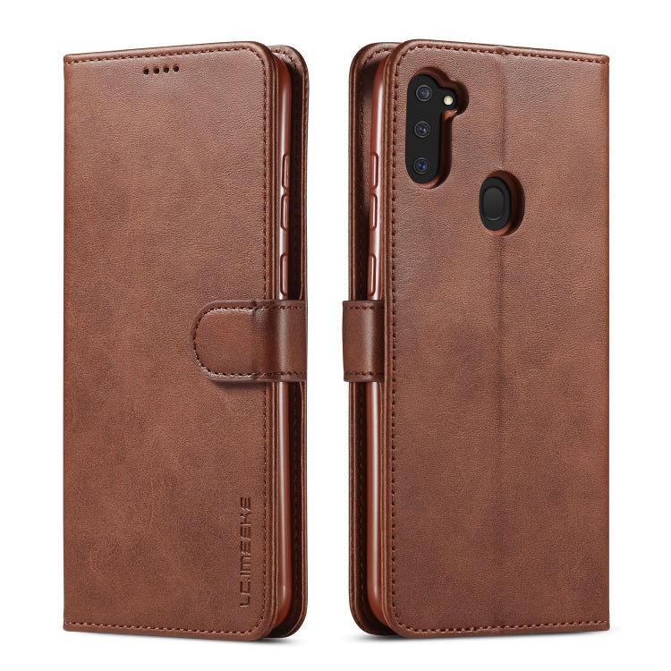 For Galaxy A11 / M11 LC.IMEEKE Calf Texture Horizontal Flip Leather Case, with Holder & Card Slots & Wallet & Photo Frame