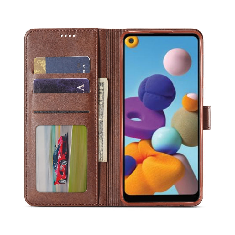 For Galaxy A21 LC.IMEEKE Calf Texture Horizontal Flip Leather Case, with Holder & Card Slots & Wallet & Photo Frame