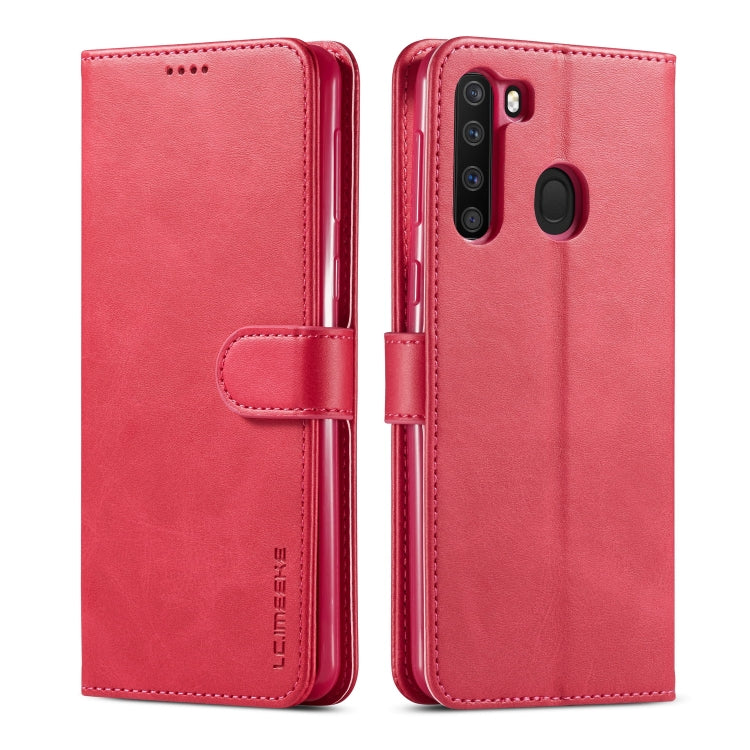 For Galaxy A21 LC.IMEEKE Calf Texture Horizontal Flip Leather Case, with Holder & Card Slots & Wallet & Photo Frame