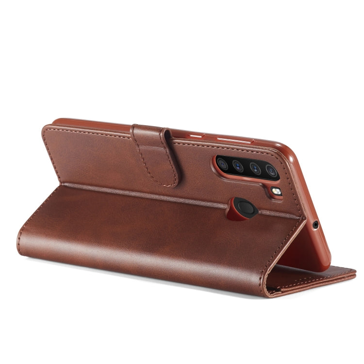 For Galaxy A21 LC.IMEEKE Calf Texture Horizontal Flip Leather Case, with Holder & Card Slots & Wallet & Photo Frame