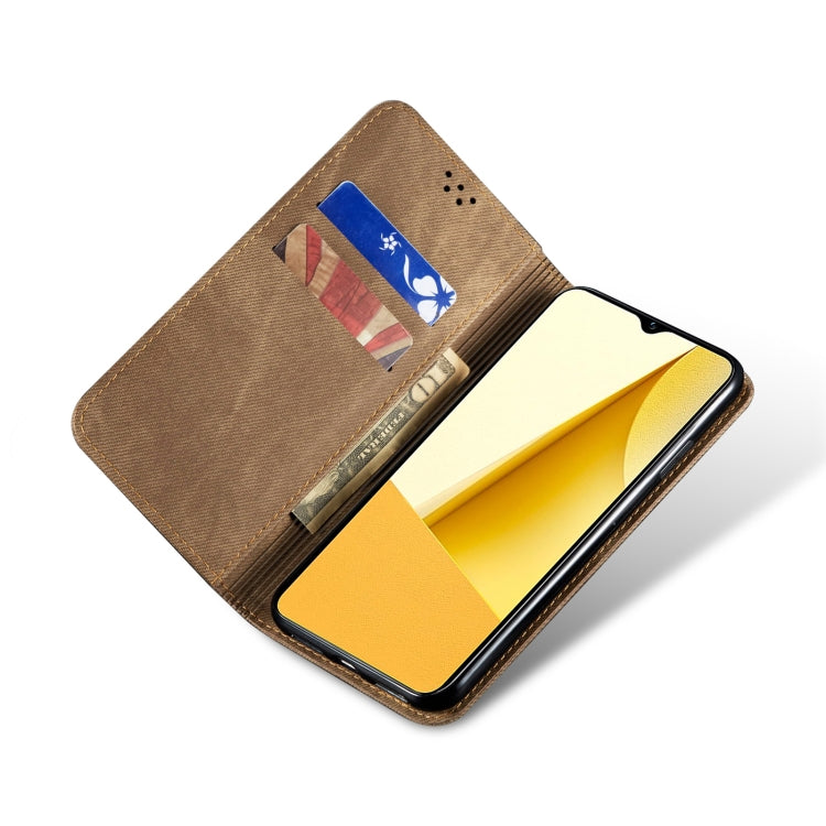 For vivo Y16 4G Global/Y02s 4G Global Denim Texture Leather Phone Case