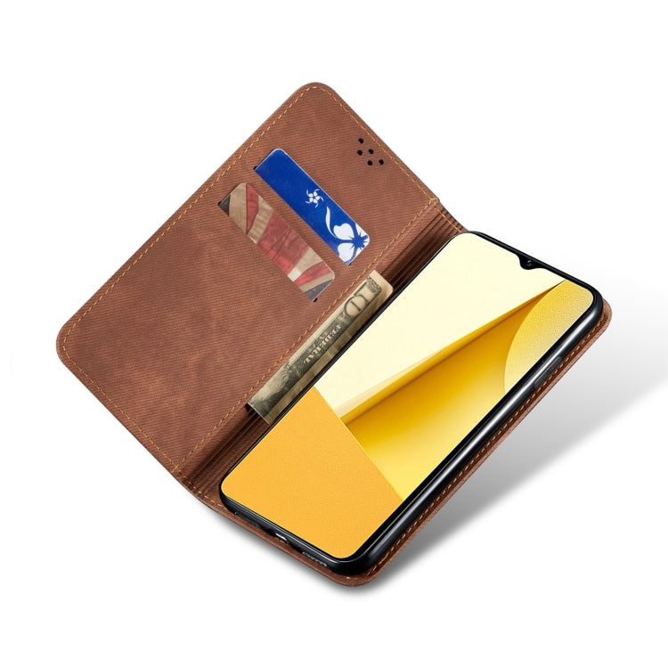 For vivo Y16 4G Global/Y02s 4G Global Denim Texture Leather Phone Case