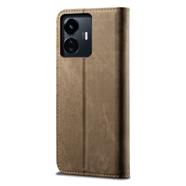 For vivo Y77 5G Malaysian/Y77e Global Denim Texture Leather Phone Case