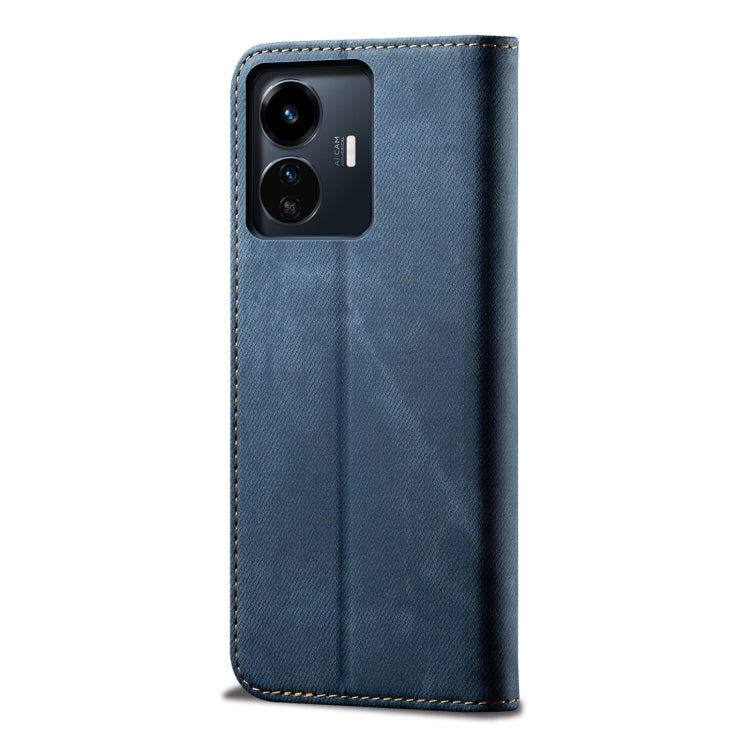 For vivo Y77 5G Malaysian/Y77e Global Denim Texture Leather Phone Case